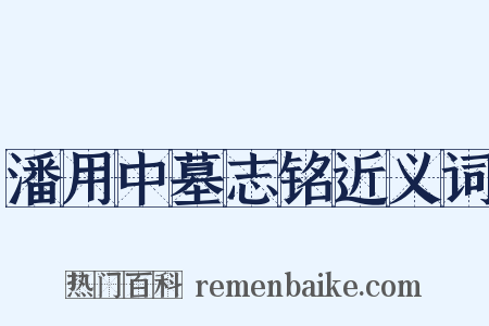 潘用中墓志铭近义词是什么意思的图片